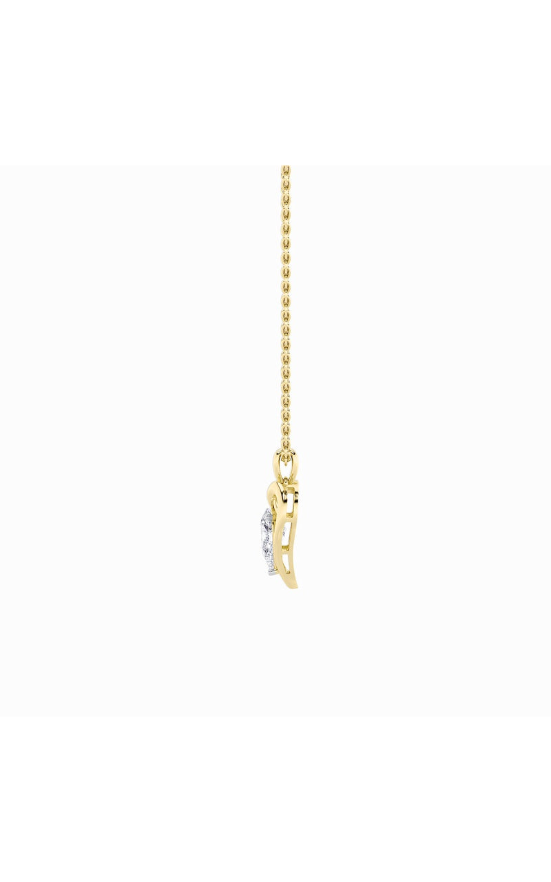 2Cttw Pear Shaped Lab Grown Diamond (F/VS) Heart Shaped Pendant in 14K Gold