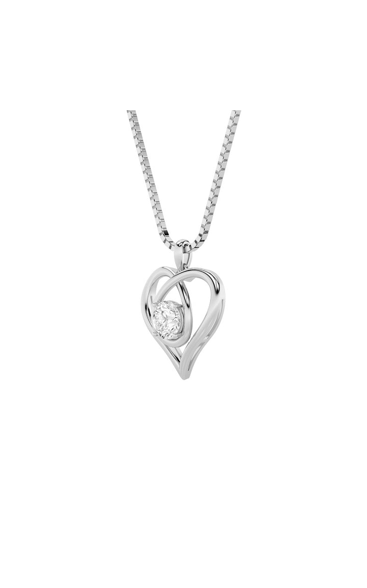 1.5Cttw Round Shaped Lab Grown Diamond (F/VS) Heart Shaped Pendant in 14K Gold