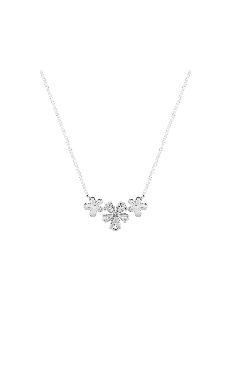 2Cttw Pear Shaped Lab Grown Diamond (F/VS) Fancy Flower Necklace in 14K Gold