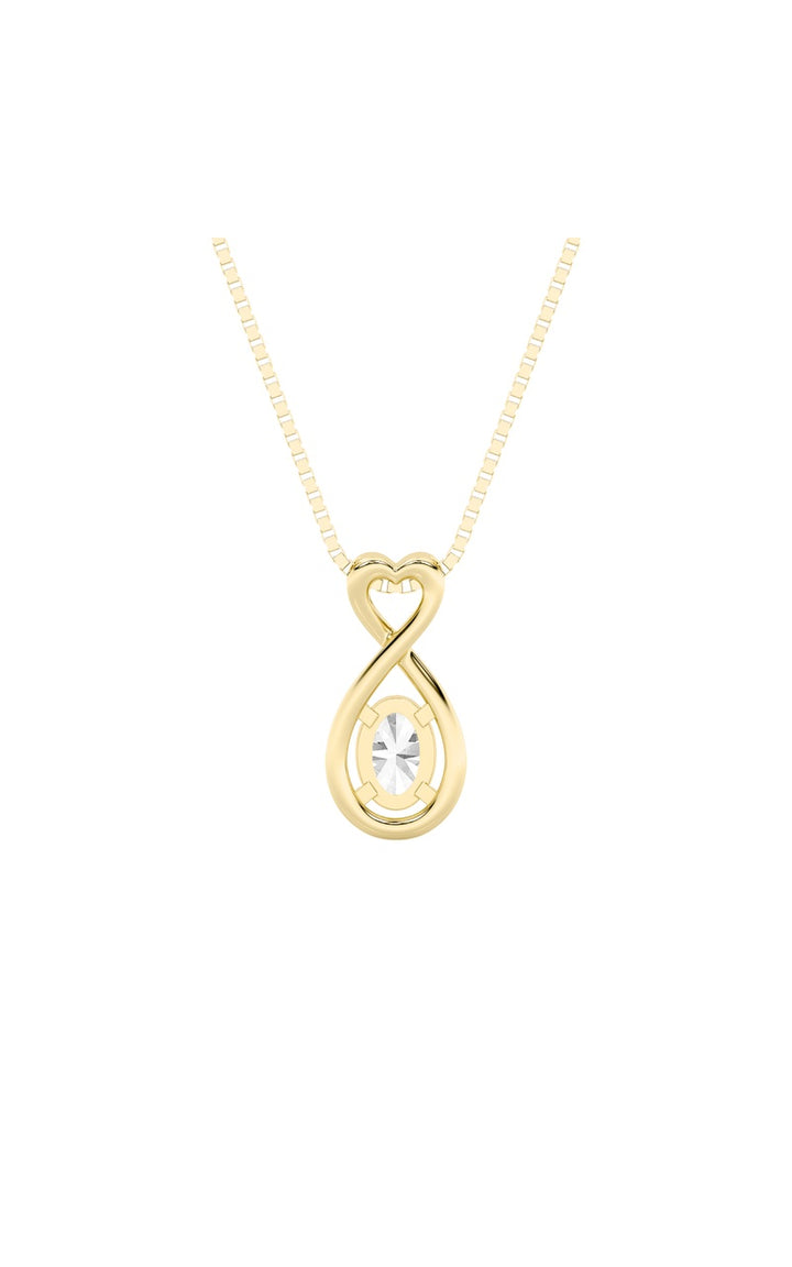 1Cttw Oval Shaped Lab Grown Diamond (G/VS) Fancy Solitaire Pendant in 14K Gold