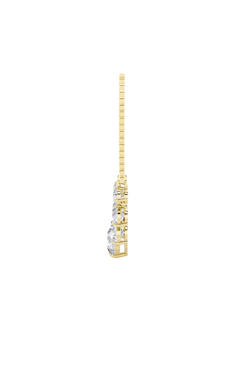 4.5Cttw Round Shaped Lab Grown Diamond (F/VS) Seven Stone Necklace in 14K Gold