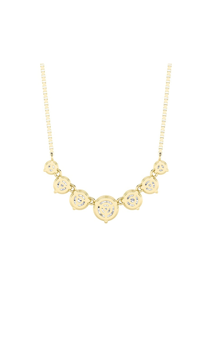 4.5Cttw Round Shaped Lab Grown Diamond (F/VS) Seven Stone Necklace in 14K Gold