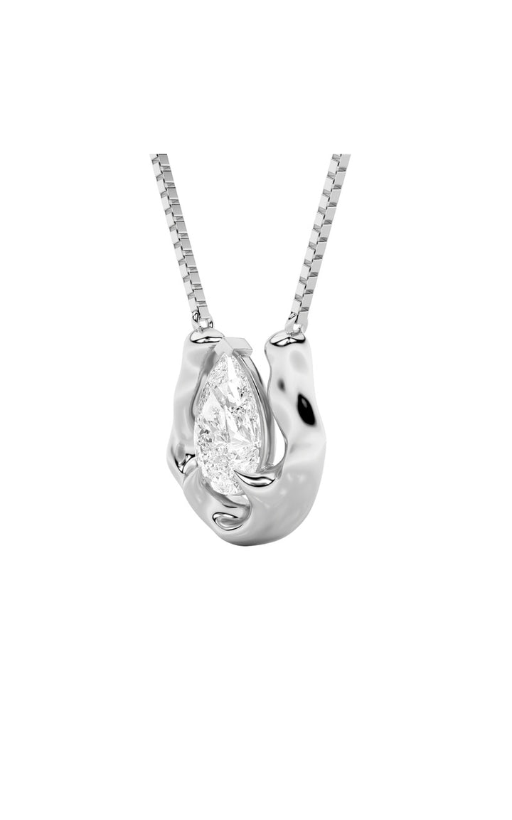 1Cttw Pear Shaped Lab Grown Diamond (F/VS)  Necklace in 14K Gold