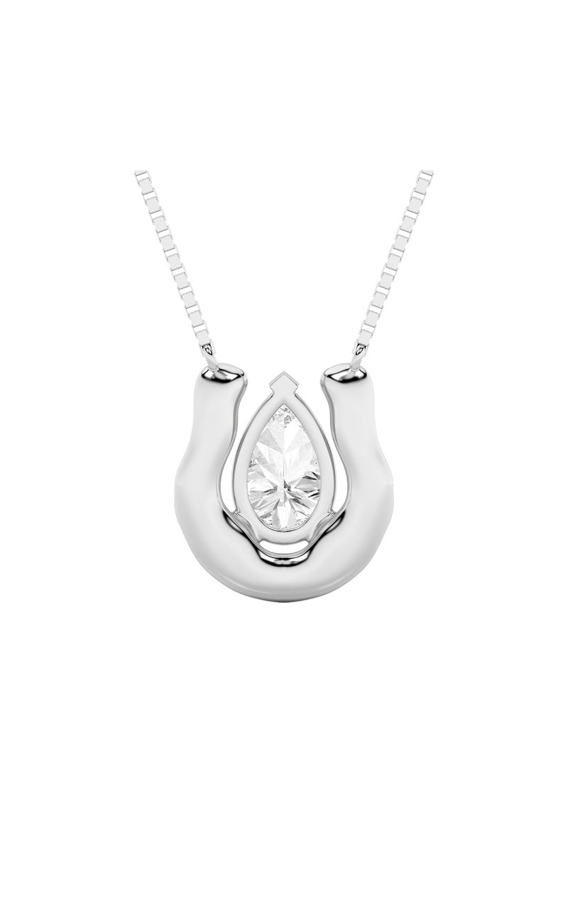 1Cttw Pear Shaped Lab Grown Diamond (F/VS)  Necklace in 14K Gold