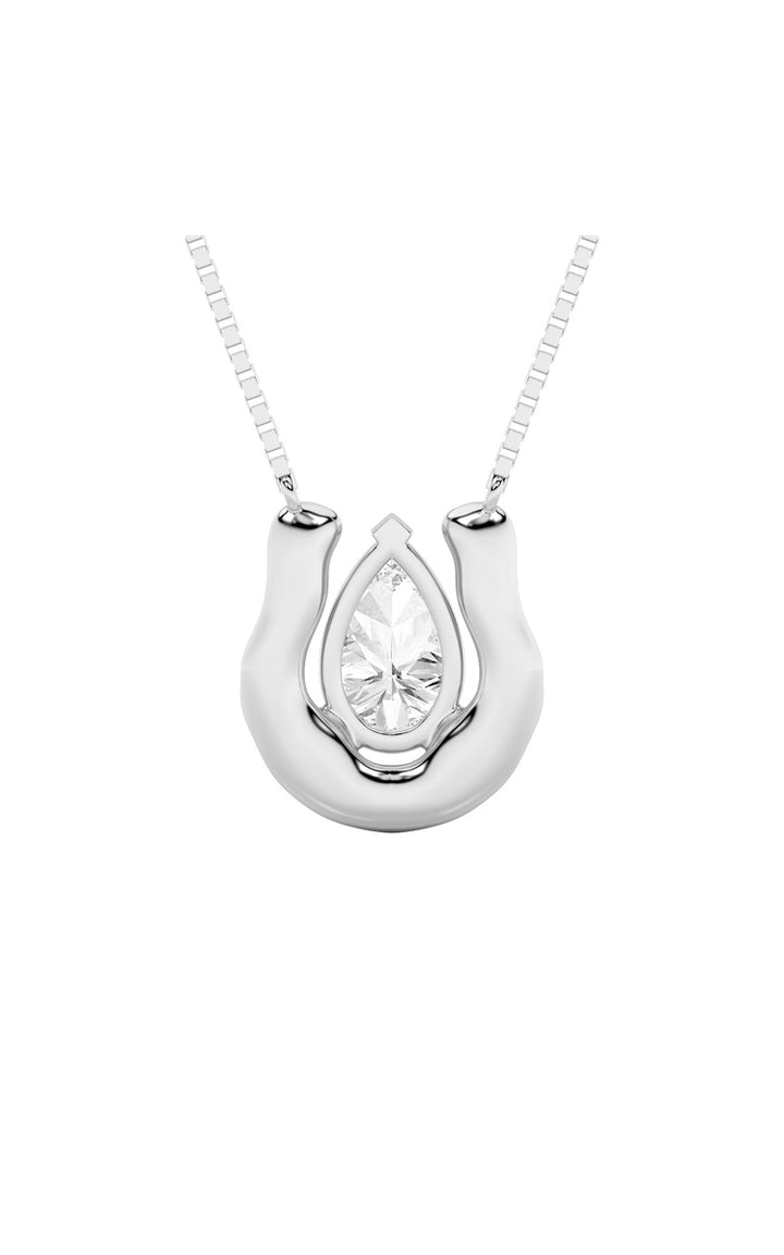 1Cttw Pear Shaped Lab Grown Diamond (F/VS)  Necklace in 14K Gold