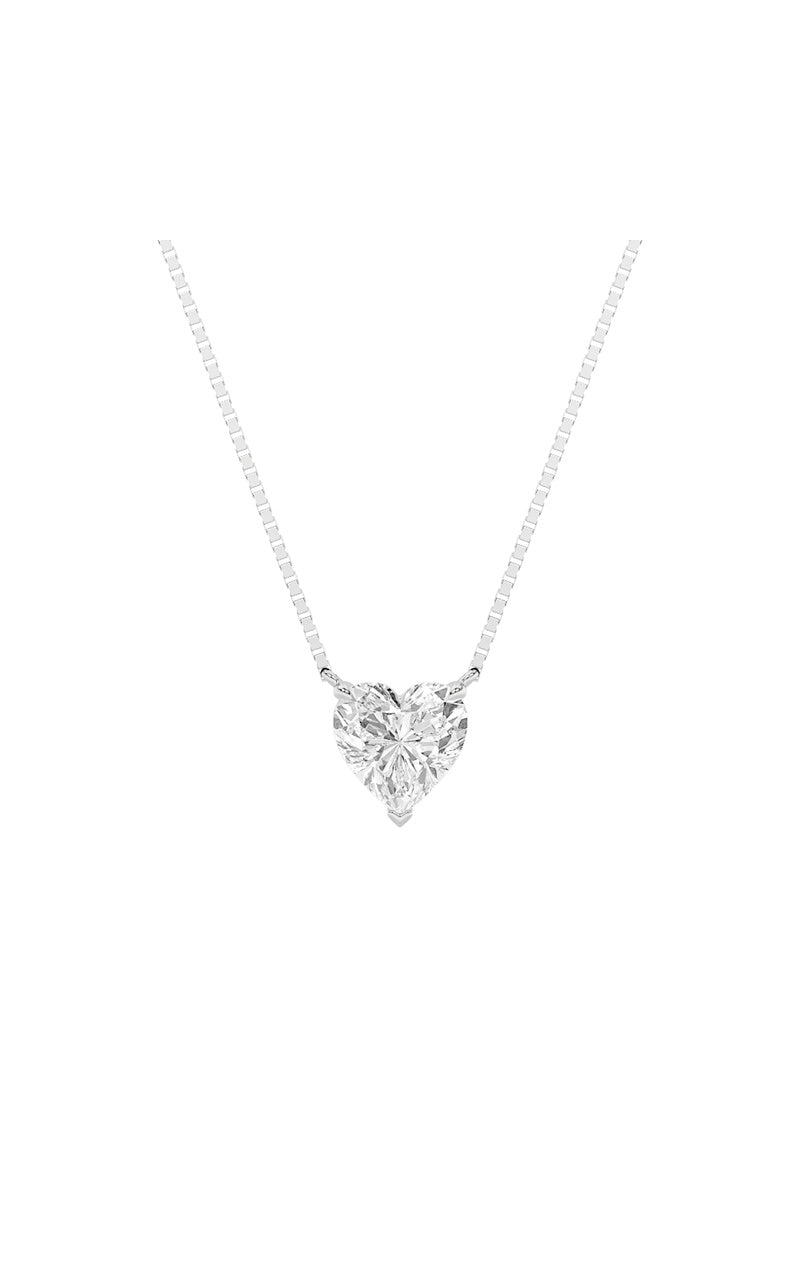 1Cttw Heart Shaped Lab Grown Diamond (F/VS) Heart Shaped Necklace in 14K Gold