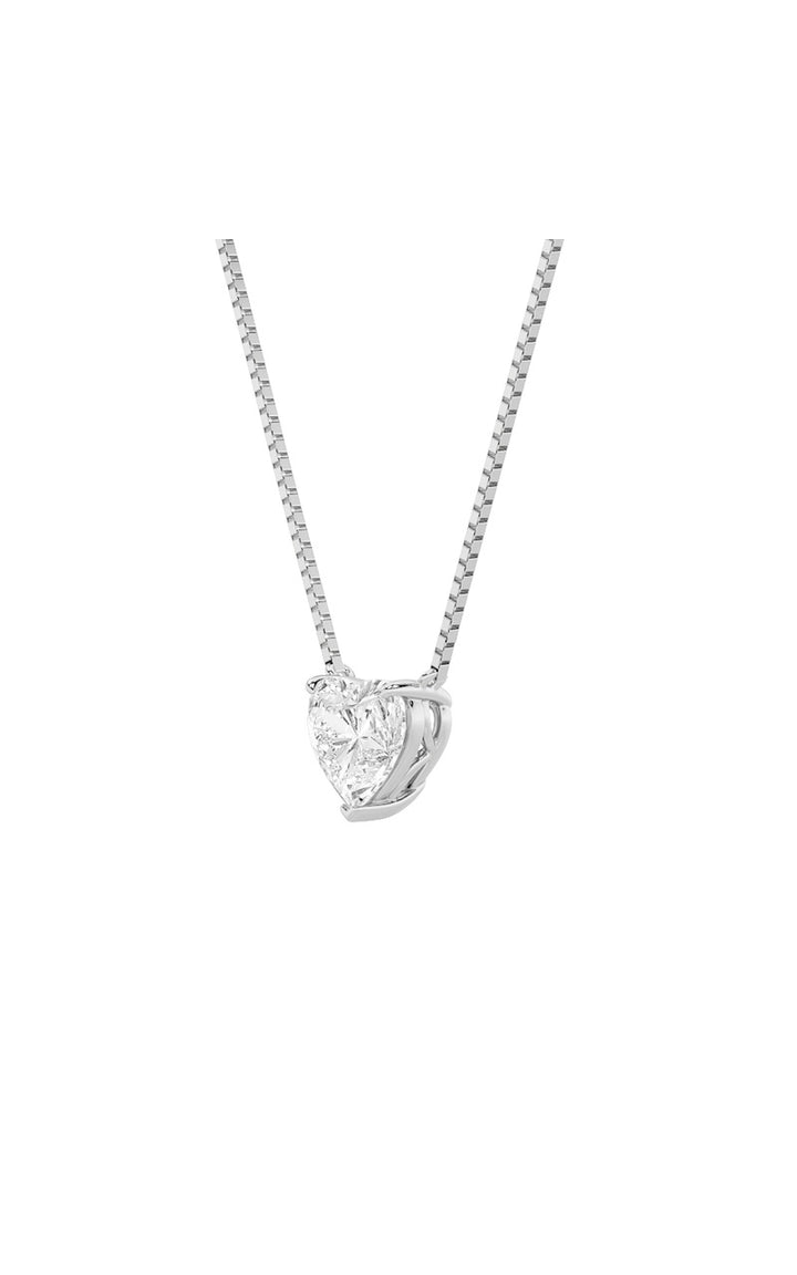 1Cttw Heart Shaped Lab Grown Diamond (F/VS) Heart Shaped Necklace in 14K Gold