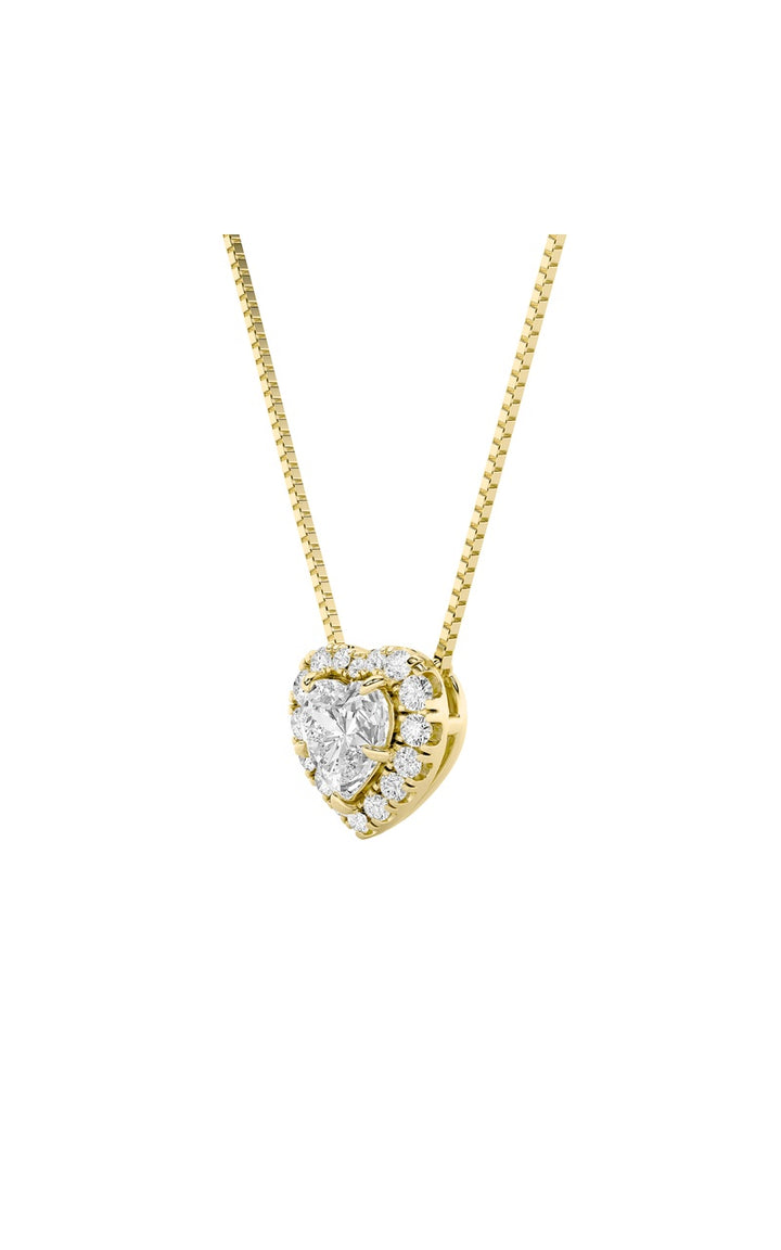 1.25Cttw Heart Shaped Lab Grown Diamond (F/VS) Heart Shaped Pendant in 14K Gold