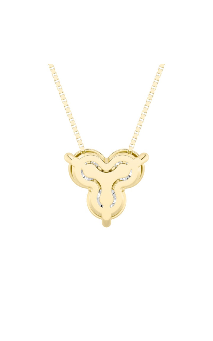 1Cttw Round Shaped Lab Grown Diamond (F/VS) ThreeStone Pendant in 14K Gold