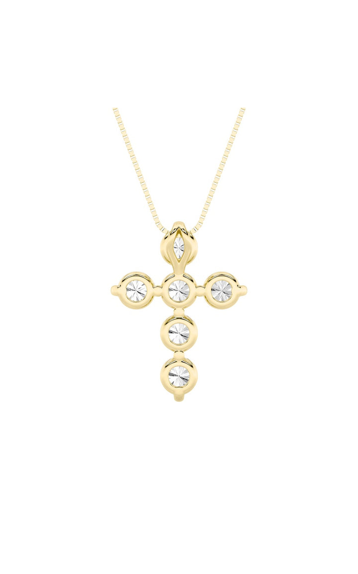 1.5Cttw Round Shaped Lab Grown Diamond (F/VS) Cross Pendant in 14K Gold