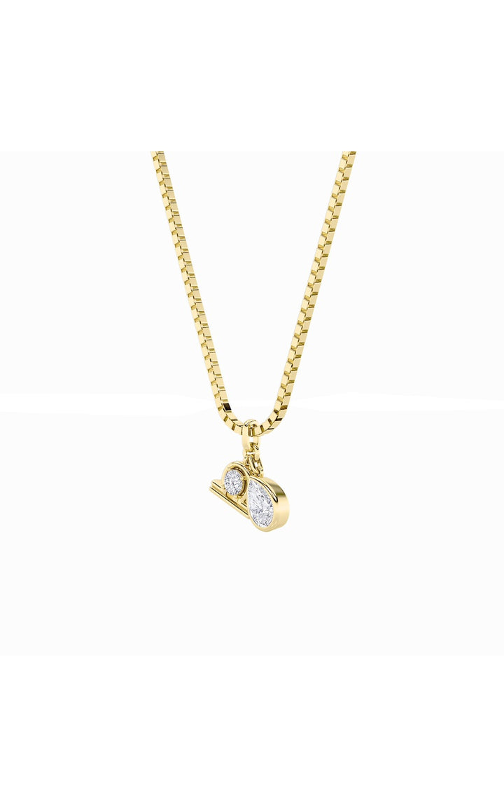 1Cttw Pear Shaped Lab Grown Diamond (F/VS) Zodiac Pendant in 14K Gold