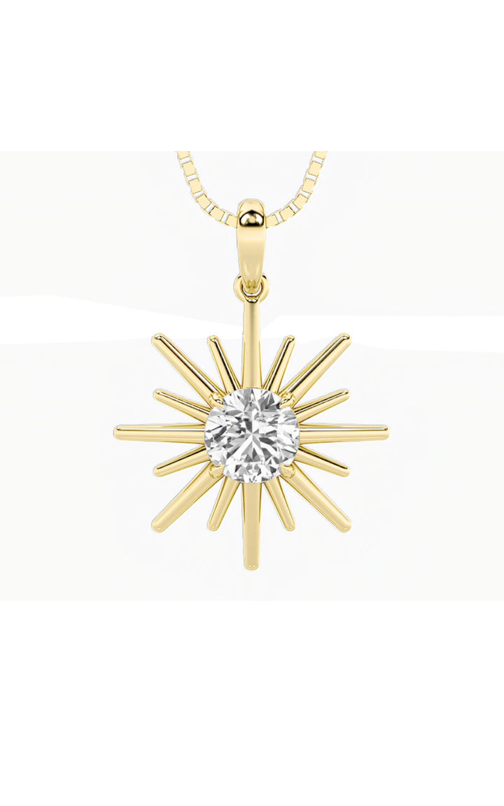 1.5Cttw Round Shaped Lab Grown Diamond (F/VS) Astralis Pendant in 14K Gold