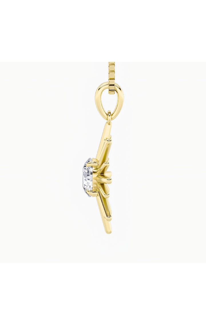 1.5Cttw Round Shaped Lab Grown Diamond (F/VS) Astralis Pendant in 14K Gold