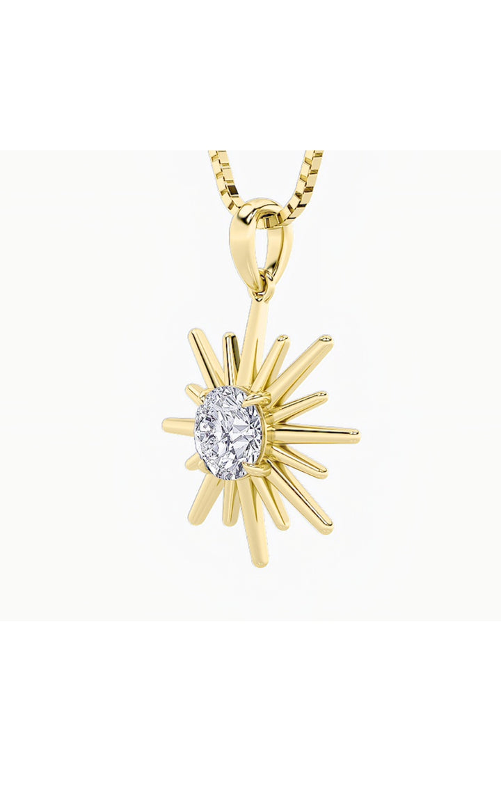1.5Cttw Round Shaped Lab Grown Diamond (F/VS) Astralis Pendant in 14K Gold