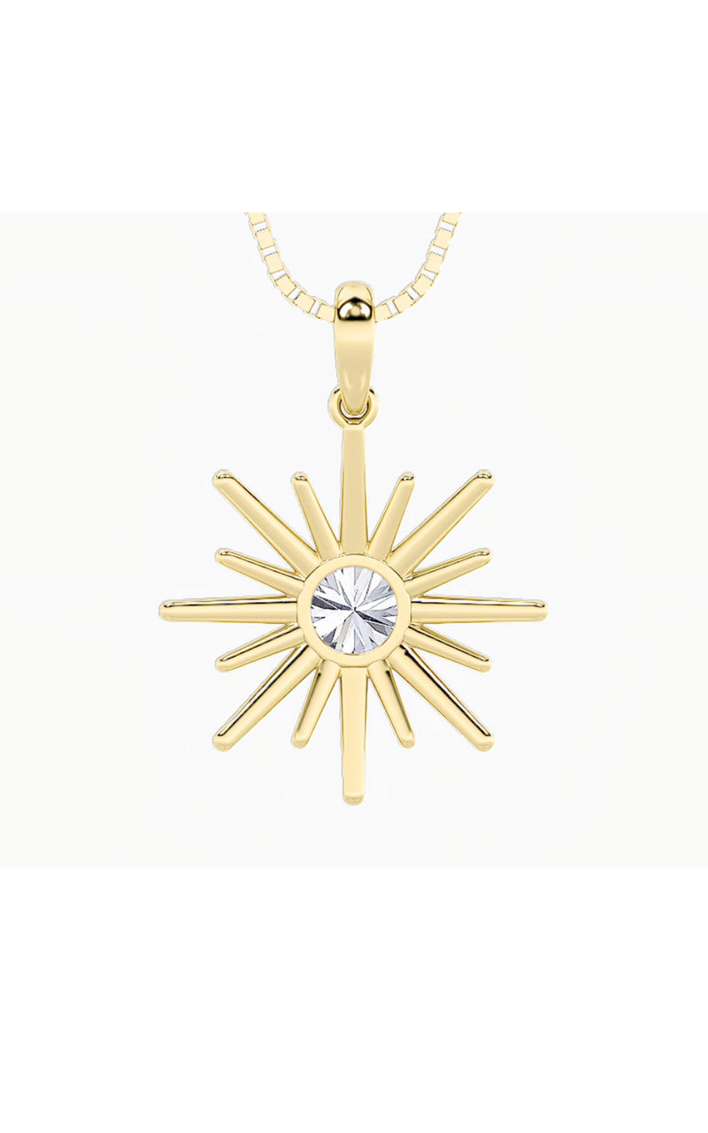 1.5Cttw Round Shaped Lab Grown Diamond (F/VS) Astralis Pendant in 14K Gold