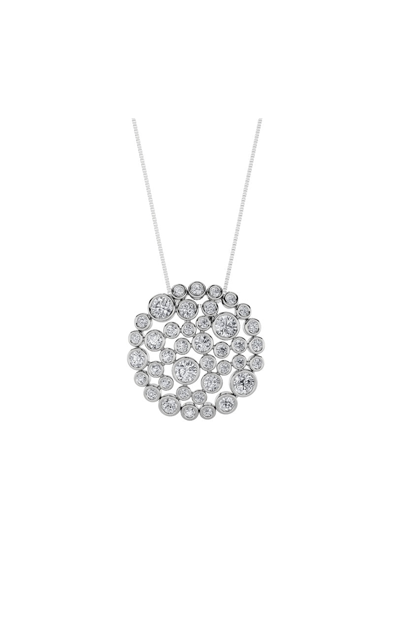 2Cttw Round Shaped Lab Grown Diamond (F/VS) Bezelset Bubble Pendant in 14K Gold