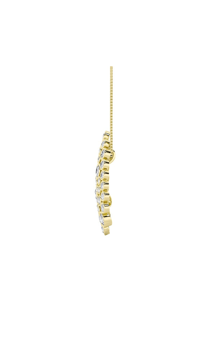 2.5Cttw Round Shaped Lab Grown Diamond (F/VS) Bezel set Bubble Pendant in 14K Gold