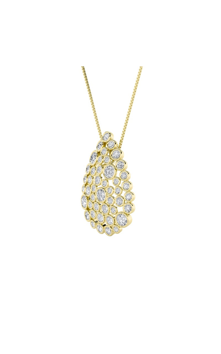 2.5Cttw Round Shaped Lab Grown Diamond (F/VS) Bezel set Bubble Pendant in 14K Gold
