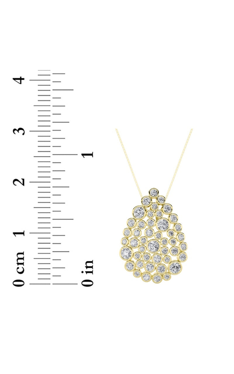 2.5Cttw Round Shaped Lab Grown Diamond (F/VS) Bezel set Bubble Pendant in 14K Gold