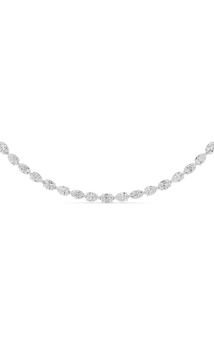 25Cttw Mix Shaped Lab Grown Diamond (F/VS ) Tennis Necklace in 14K Gold