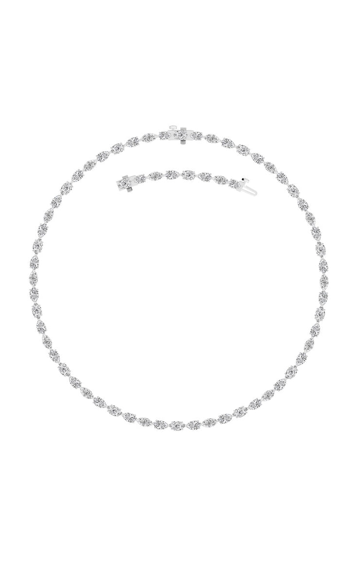 25Cttw Mix Shaped Lab Grown Diamond (F/VS ) Tennis Necklace in 14K Gold
