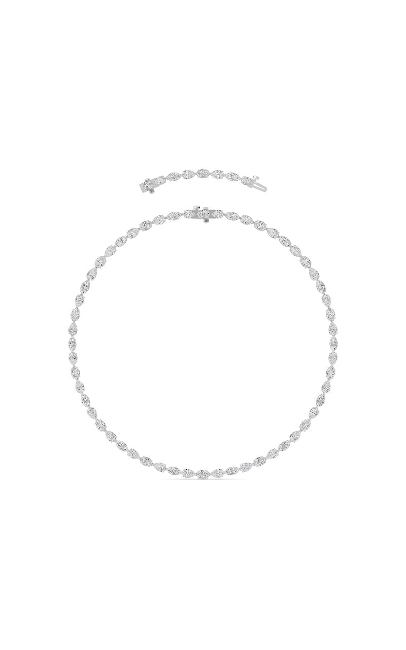 25Cttw Mix Shaped Lab Grown Diamond (F/VS ) Tennis Necklace in 14K Gold