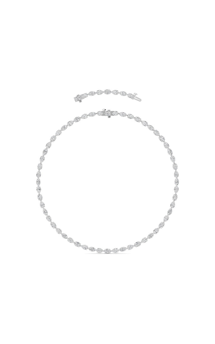 25Cttw Mix Shaped Lab Grown Diamond (F/VS ) Tennis Necklace in 14K Gold