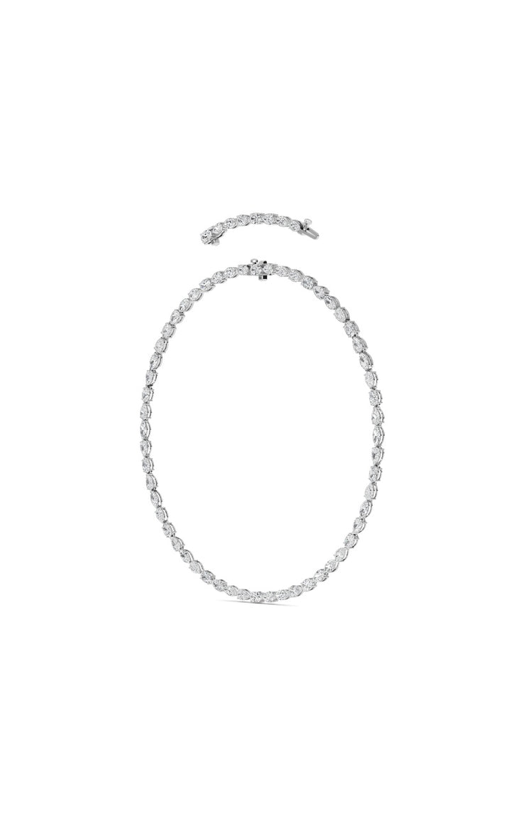 25Cttw Mix Shaped Lab Grown Diamond (F/VS ) Tennis Necklace in 14K Gold