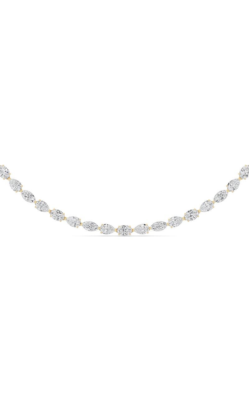 25Cttw Mix Shaped Lab Grown Diamond (F/VS ) Tennis Necklace in 14K Gold