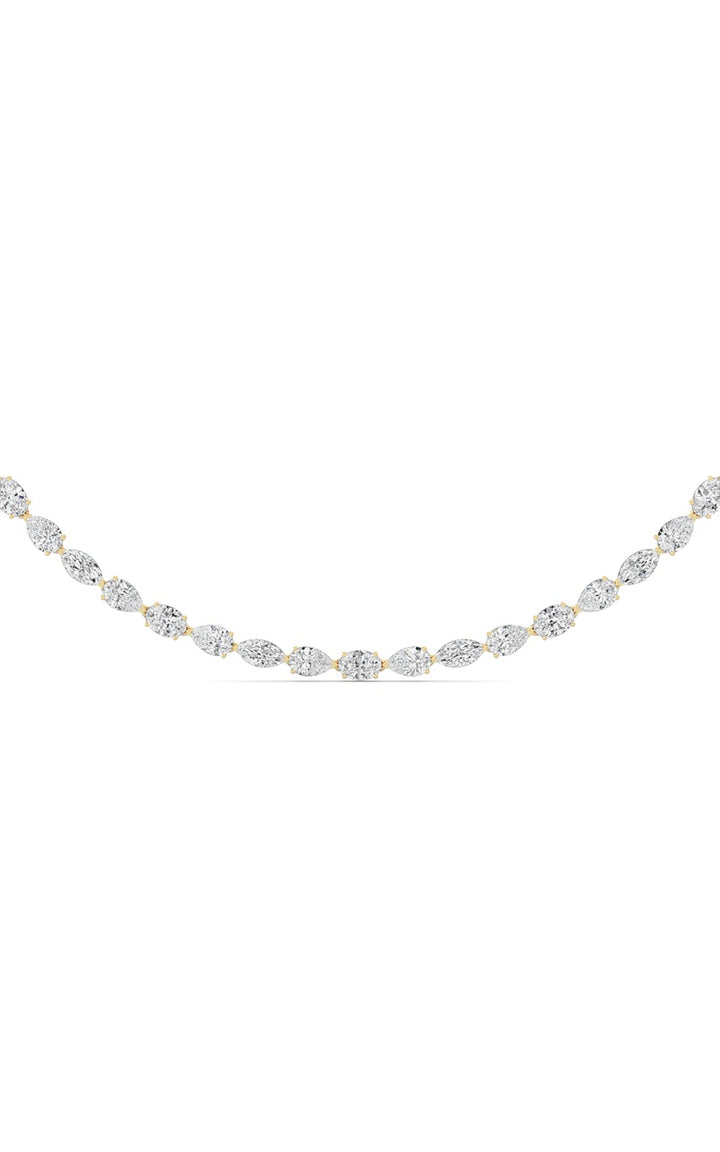 25Cttw Mix Shaped Lab Grown Diamond (F/VS ) Tennis Necklace in 14K Gold