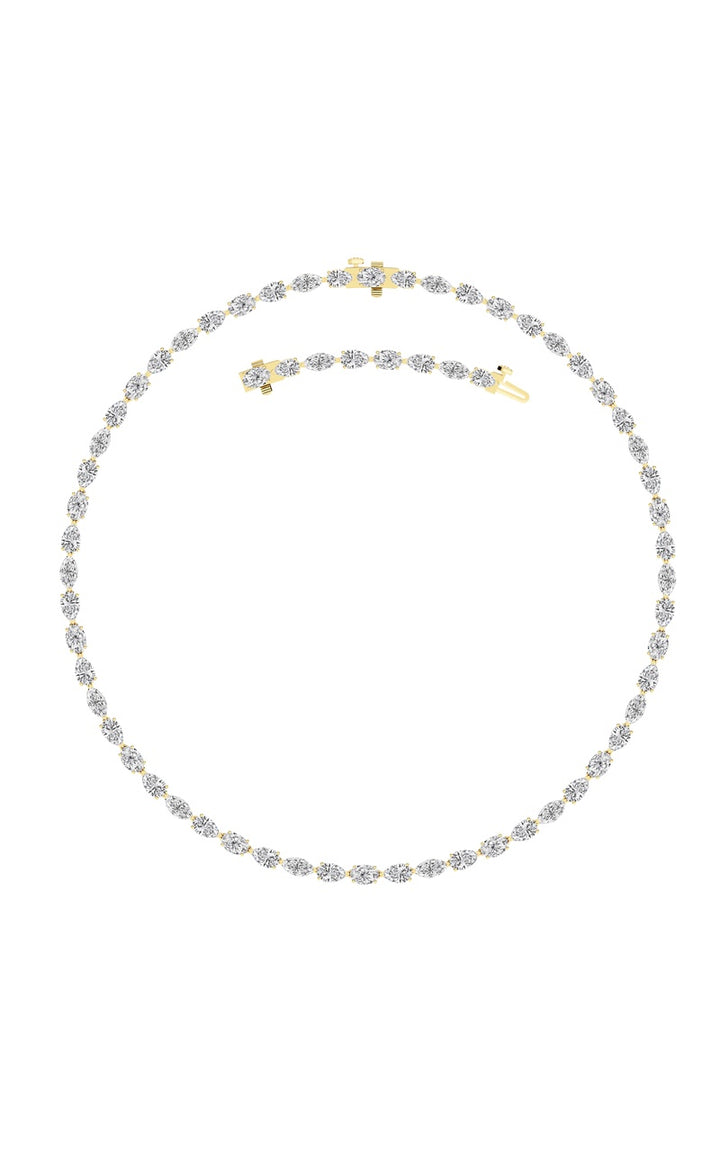 25Cttw Mix Shaped Lab Grown Diamond (F/VS ) Tennis Necklace in 14K Gold