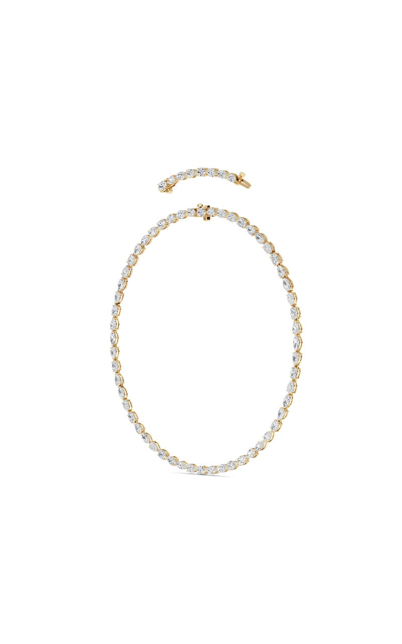 25Cttw Mix Shaped Lab Grown Diamond (F/VS ) Tennis Necklace in 14K Gold