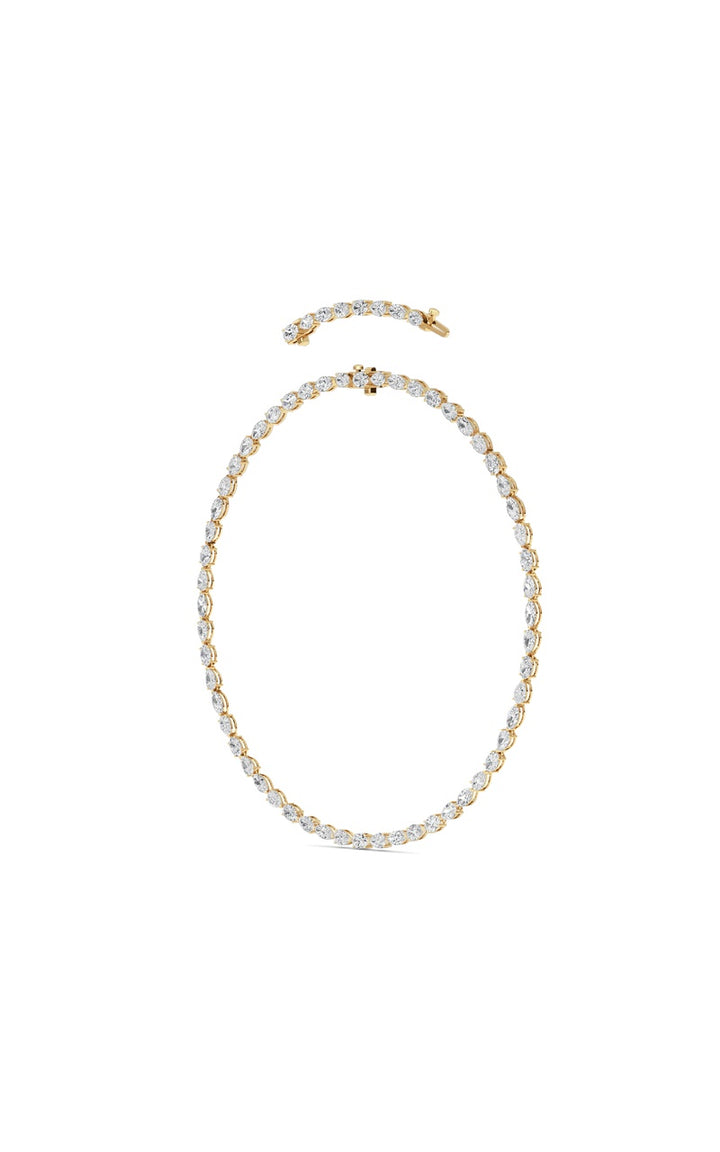 25Cttw Mix Shaped Lab Grown Diamond (F/VS ) Tennis Necklace in 14K Gold
