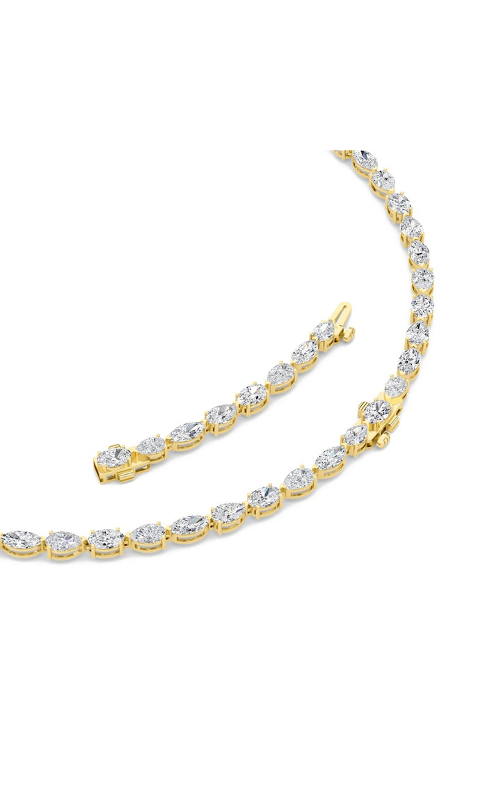 25Cttw Mix Shaped Lab Grown Diamond (F/VS ) Tennis Necklace in 14K Gold