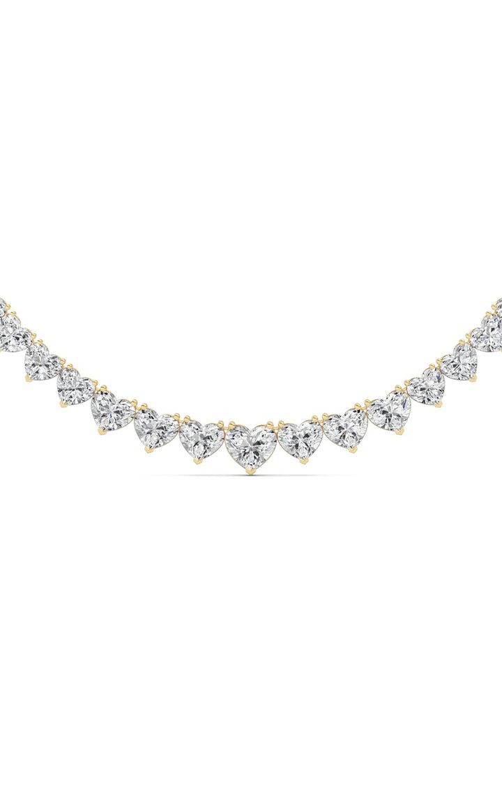 65Cttw Heart Shaped Lab Grown Diamond (F/VS ) Tennis Necklace in 14K Gold