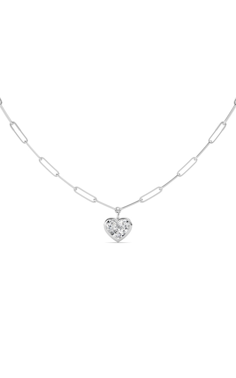 4Cttw Heart Shape Lab Grown Diamond (F/VS ) Necklace in 14K Gold