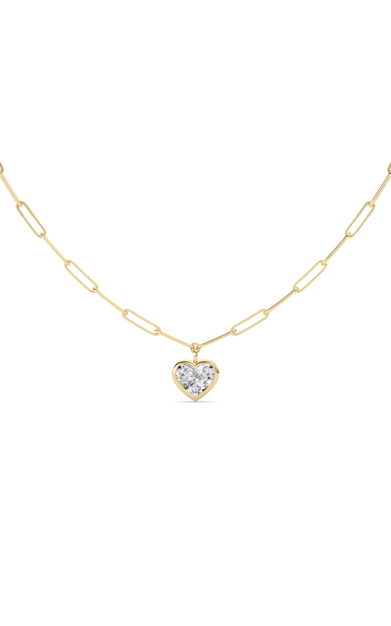 4Cttw Heart Shape Lab Grown Diamond (F/VS ) Necklace in 14K Gold