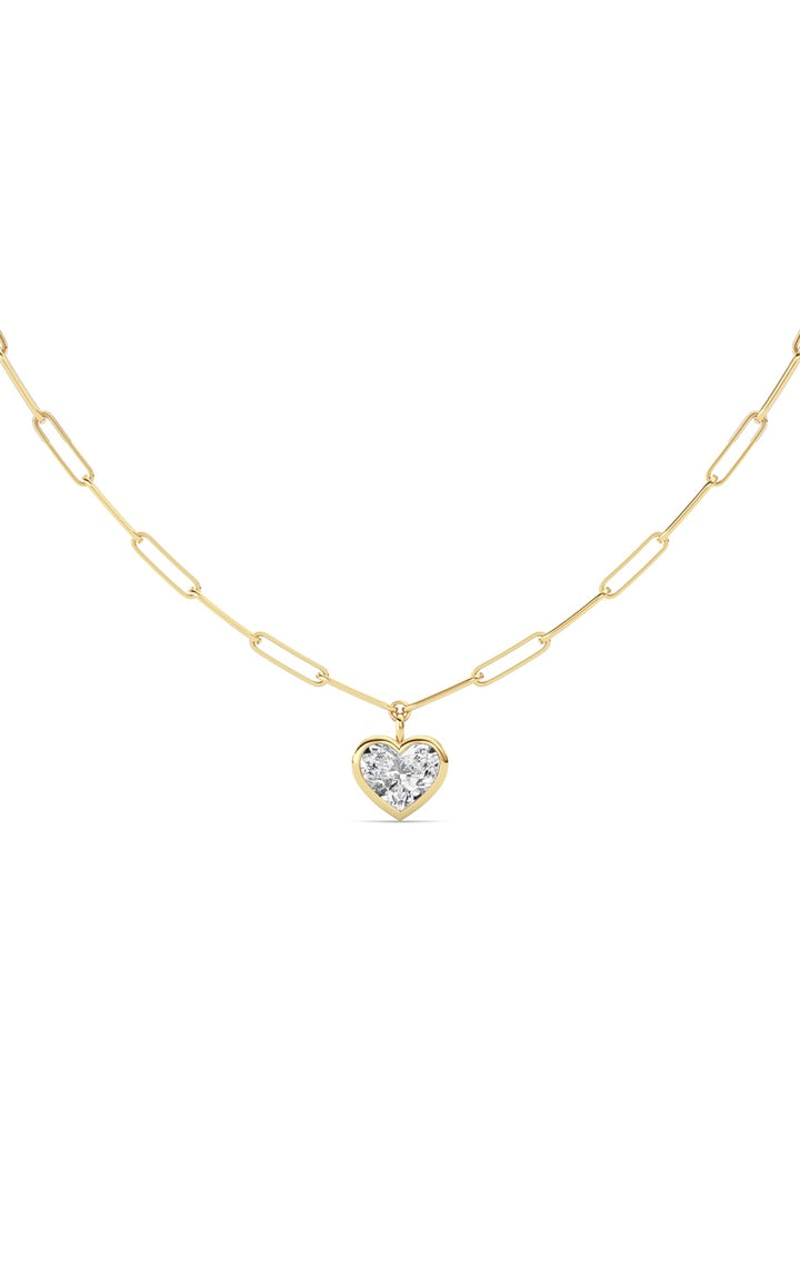 4Cttw Heart Shape Lab Grown Diamond (F/VS ) Necklace in 14K Gold