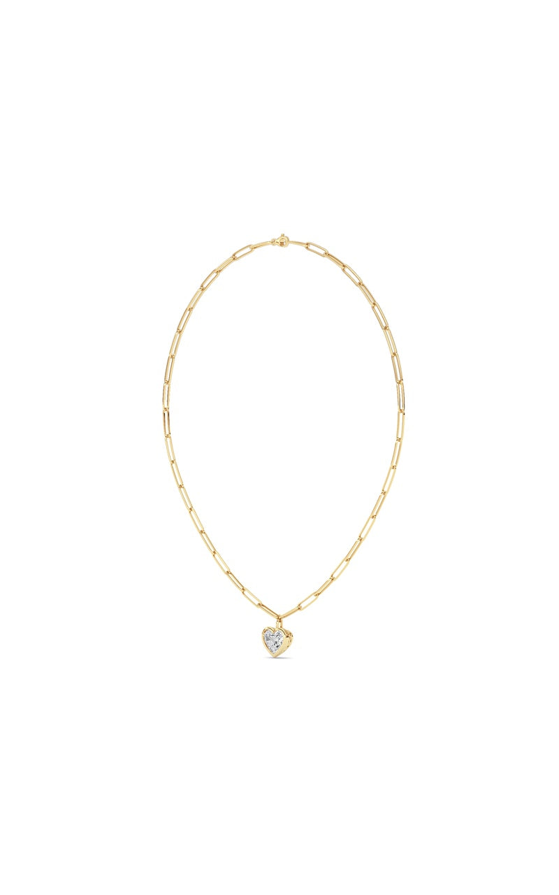 4Cttw Heart Shape Lab Grown Diamond (F/VS ) Necklace in 14K Gold