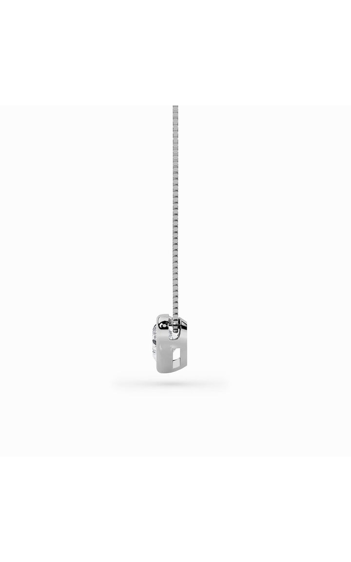 1Cttw Heart Shaped Lab Grown Diamond (F/VS) Bezel Set Solitaire Pendant in 14K Gold