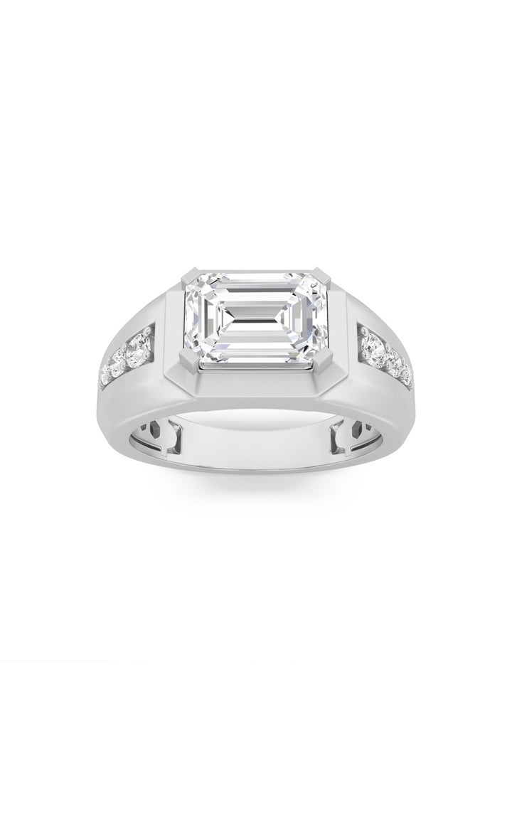 3.25Cttw Emerald Shaped Lab Grown Diamond (F/VS) Ring in 14K Gold