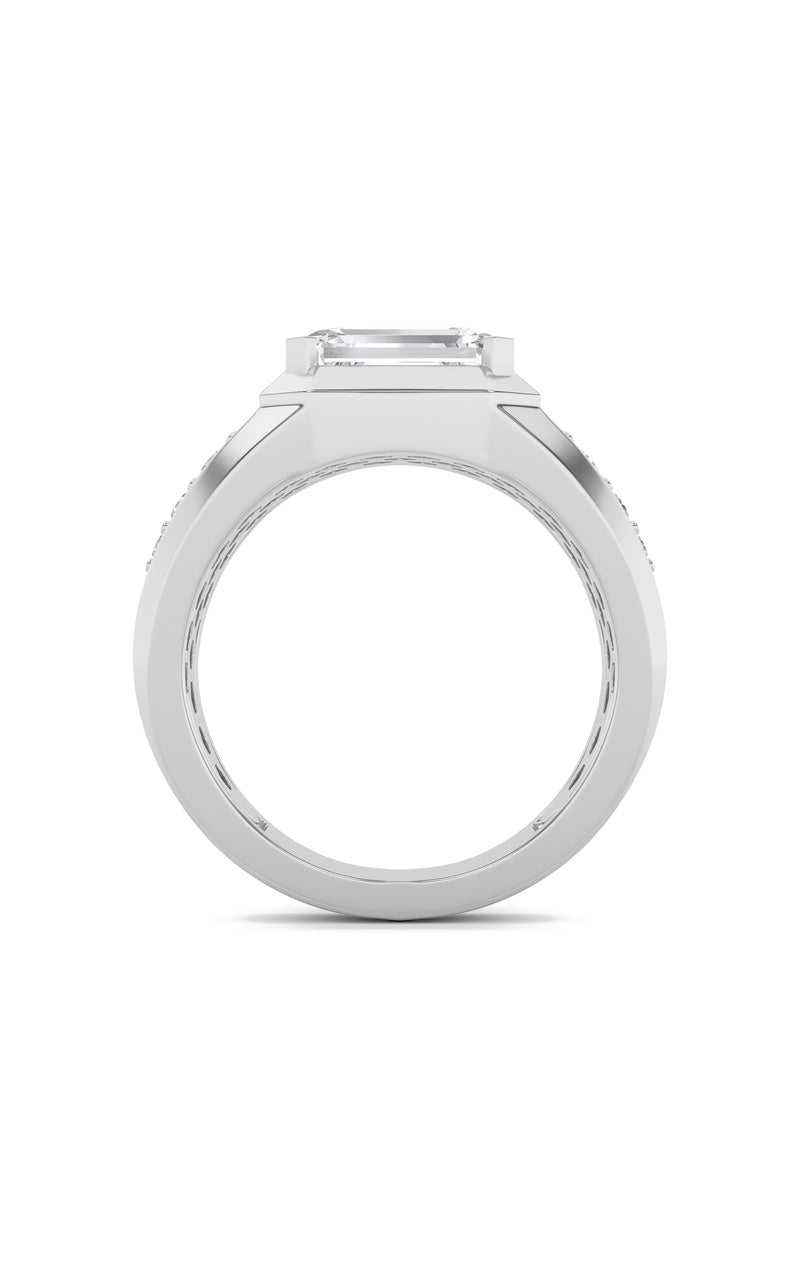 3.25Cttw Emerald Shaped Lab Grown Diamond (F/VS) Ring in 14K Gold