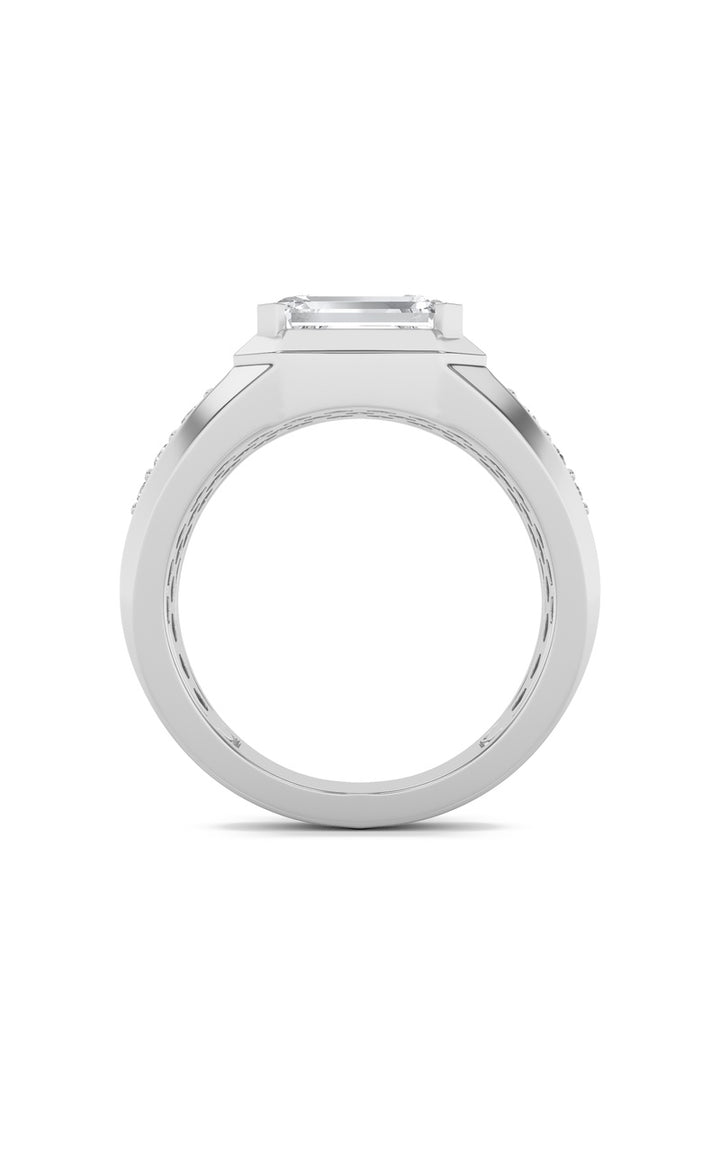 3.25Cttw Emerald Shaped Lab Grown Diamond (F/VS) Ring in 14K Gold