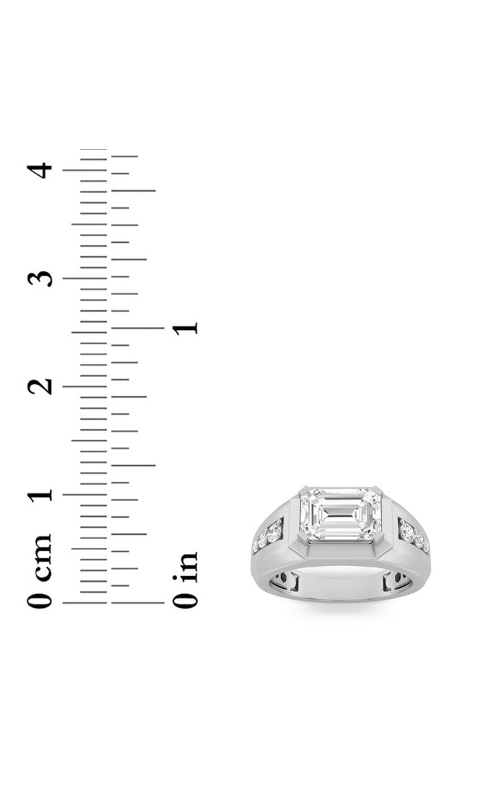 3.25Cttw Emerald Shaped Lab Grown Diamond (F/VS) Ring in 14K Gold