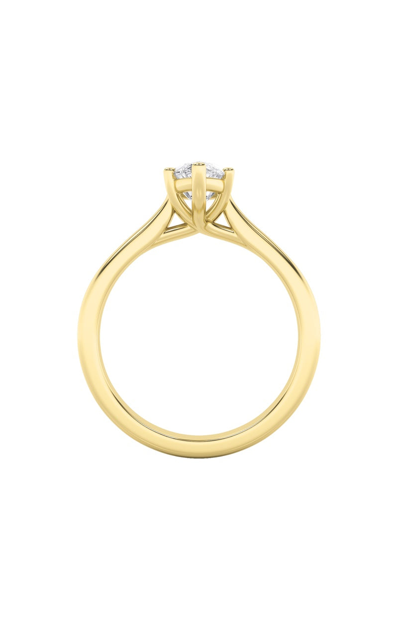 2Cttw Marquise Shaped Lab Grown Diamond (F/VS) Plain Cathedral Trellis Shank Solitaire Engagement Ring in 14K Gold