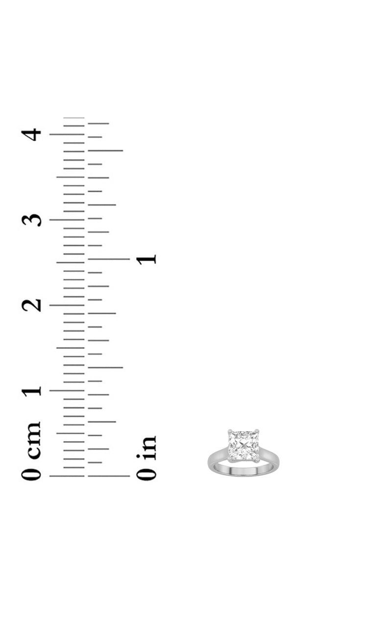 1Cttw Princess Shaped Lab Grown Diamond (F/VS) Plain Cathedral Trellis Shank Solitaire Engagement Ring in 14K Gold