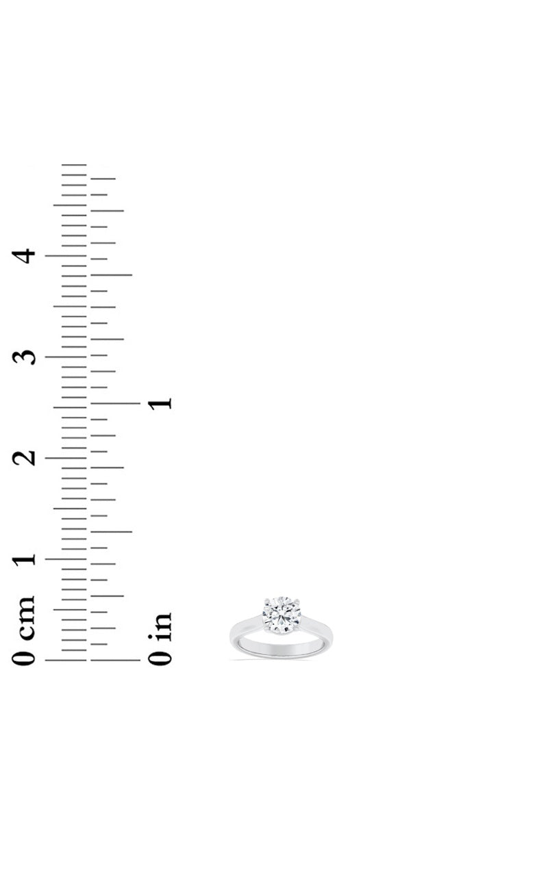 1Cttw Round Shaped Lab Grown Diamond (F/VS) PlainCathedral Trellis Shank Solitaire Engagement Ringin 14K Gold