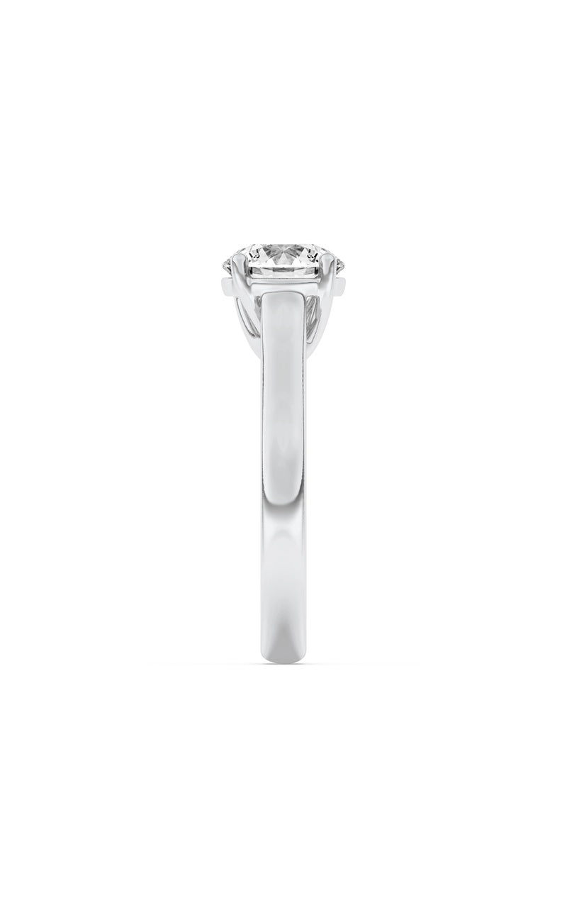 3Cttw Round Shaped Lab Grown Diamond (F/VS) PlainCathedral Trellis Shank Solitaire Engagement Ringin 14K Gold
