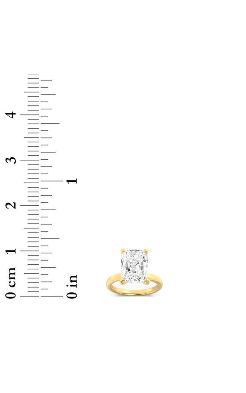 2Cttw Elongated Cushion Shaped Lab Grown Diamond (F/VS) Hidden Halo Plain Shank Engagement Ring in 14K Gold