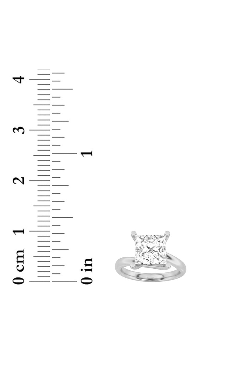 1CTW Princess Shaped Lab Grown Diamond (F/VS) Bypass Shank Engagement Ring in 14K Gold